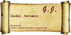Gedai Jeromos névjegykártya